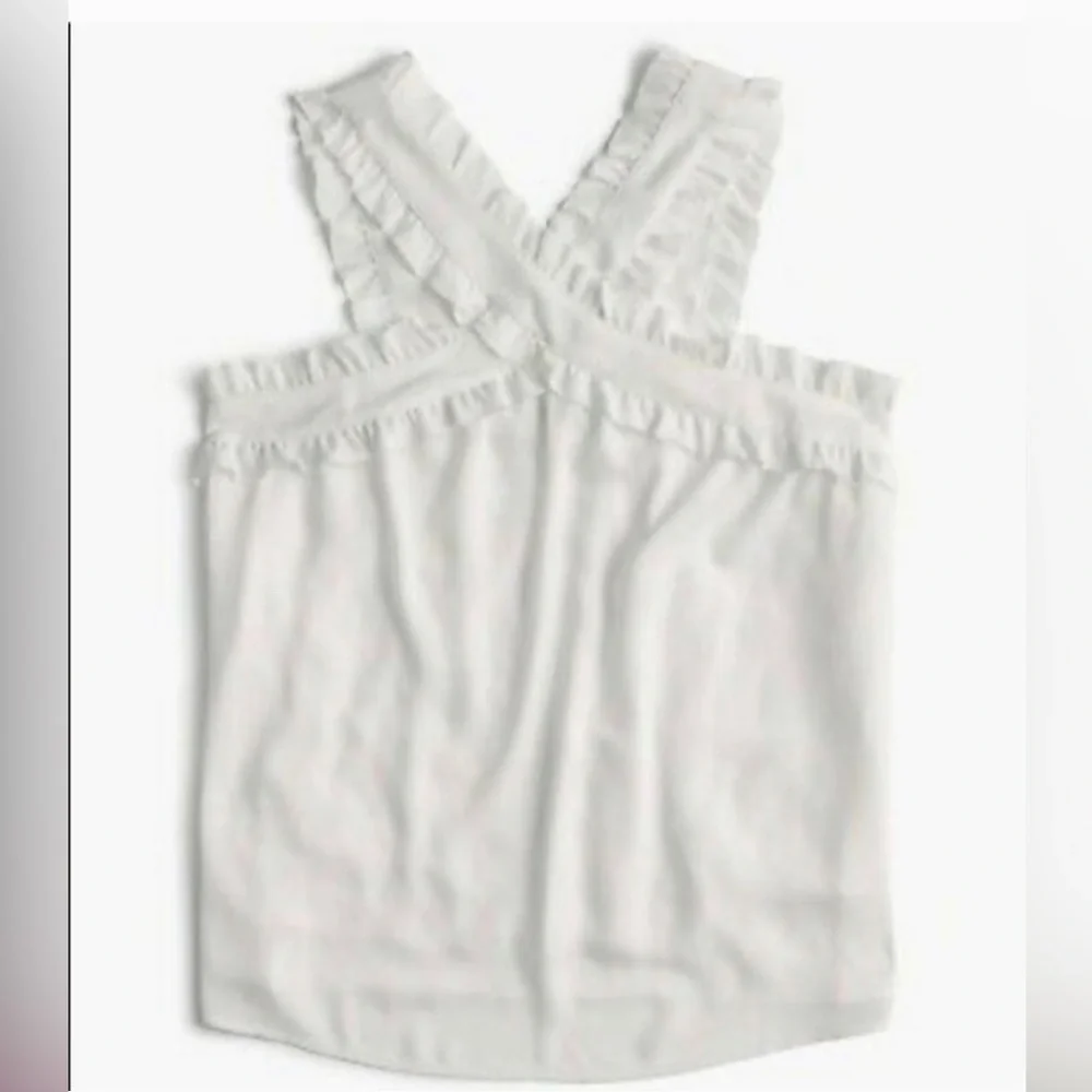 J.crew White‎ Drapey Wrap Chiffon front top